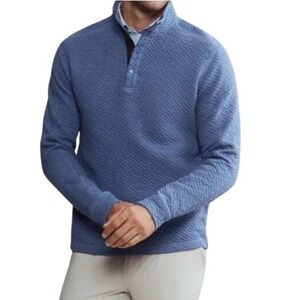Rhone Mens 2XL Weekender Pullover Ocean Blue Quilted Long Sleeve Top NWT‎